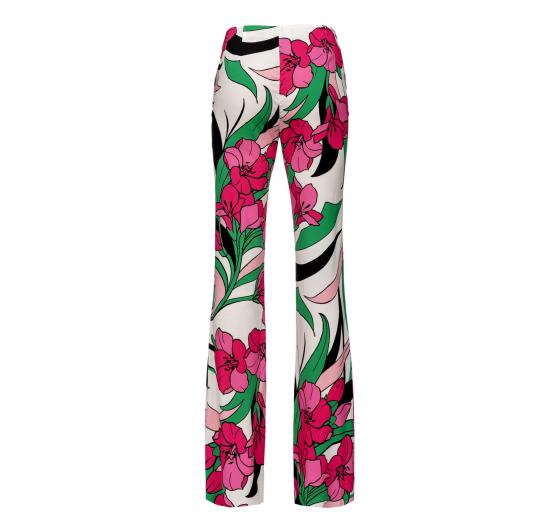 PINKO Pantalone Donna Palmato Tela Fluida Stampa Pomelia Col Multi Fucsia/Nero