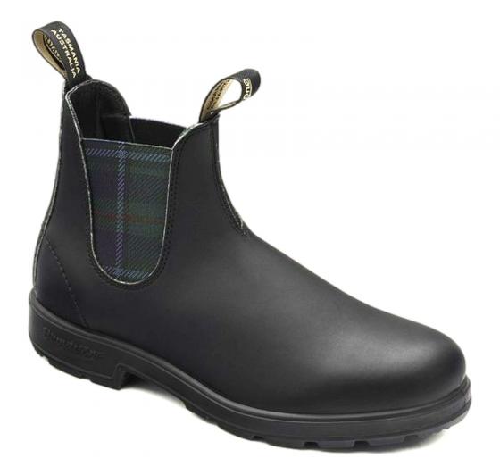 BLUNDSTONE COLOURED ELASTIC SIDED BOOT 1614 Black Tartan Green