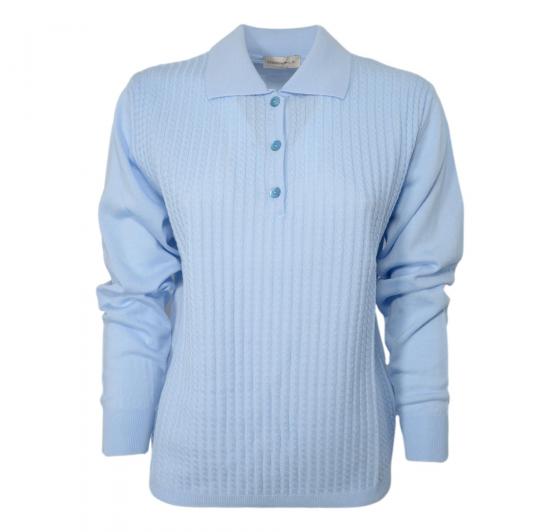 ELISABETTA B. Polo Donna Pura Lana Merino Art. 169 Colore Celeste