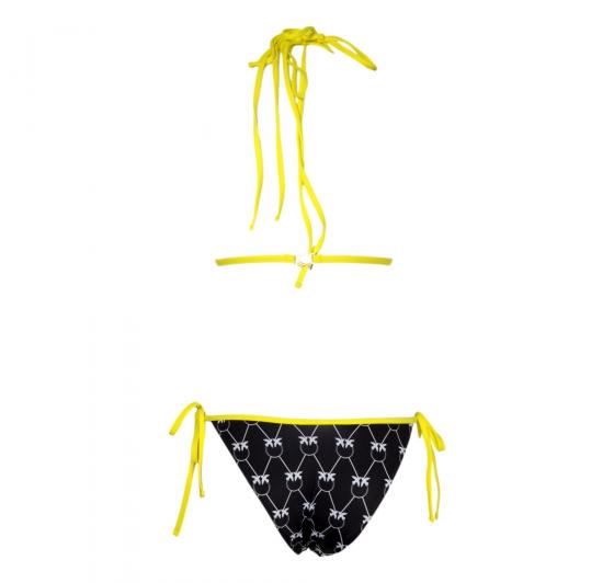 PINKO Slip Bikini Donna Cantante Stampa Love Birds Colore Nero