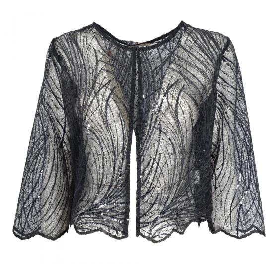 LISA KOTT Giacca Donna con Paillettes Curvy Style 6061 Colore Nero
