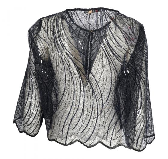 LISA KOTT Giacca Donna con Paillettes Curvy Style 6061 Colore Nero