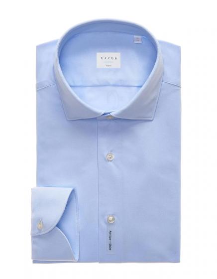 XACUS Camicia Uomo Active Shirt Tailor Fit 11460002 Celeste Tessuto Stretch