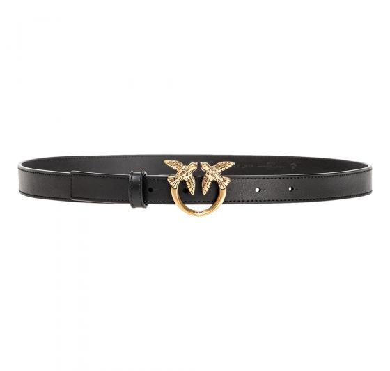PINKO Cintura Donna Love Berry Simply Belt H2 Fibbia Oro 100143 Colore Nero