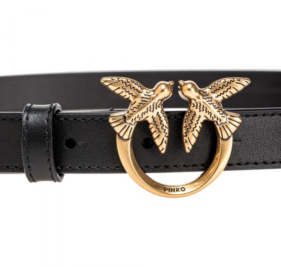 PINKO Cintura Donna Love Berry Simply Belt H2 Fibbia Oro 100143 Colore Nero