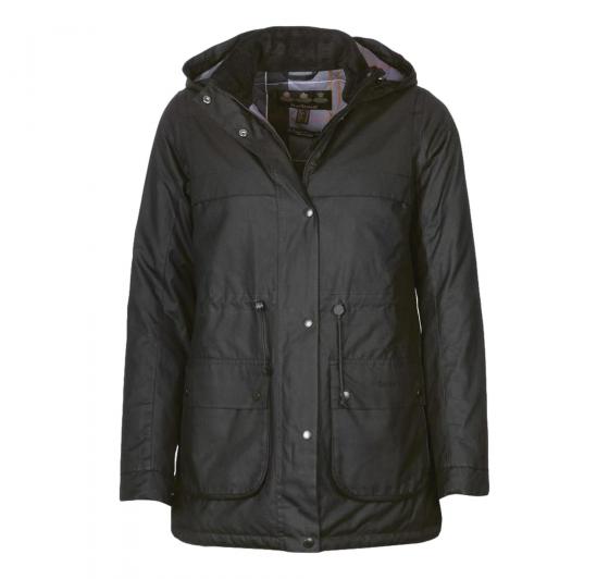 BARBOUR Parka Donna Cassley Wax LWX1080BK71 Nero Elegante Casual