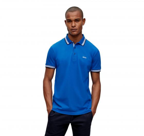 BOSS Polo Uomo Con Dettagli e Logo Contrasto Modello 50469055 Paddy Colore Blu
