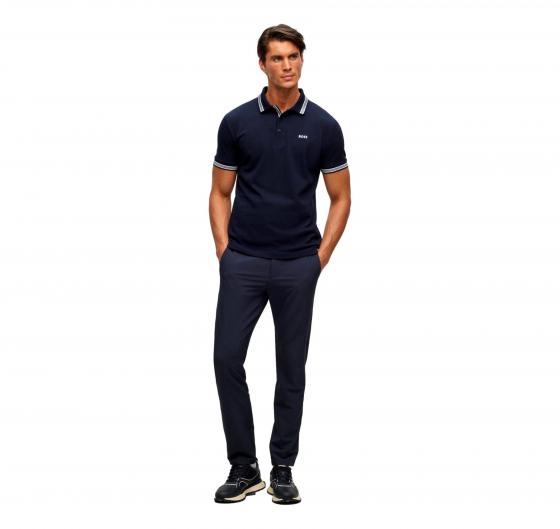 BOSS Polo Uomo Dettagli e Logo Contrasto Modello 50469055 Paddy Colore Blu Scuro