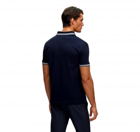 BOSS Polo Uomo Dettagli e Logo Contrasto Modello 50469055 Paddy Colore Blu Scuro