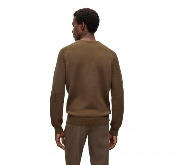 BOSS Maglione Uomo Regular Fit Cotone e Lana Matero 50500672 Colore Mud