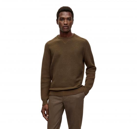 BOSS Maglione Uomo Regular Fit Cotone e Lana Matero 50500672 Colore Mud