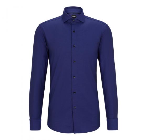 BOSS Camicia Uomo Slim Fit In Twill Di Cotone H-Hank-Spread-C6-233 50502652 Colore Blu