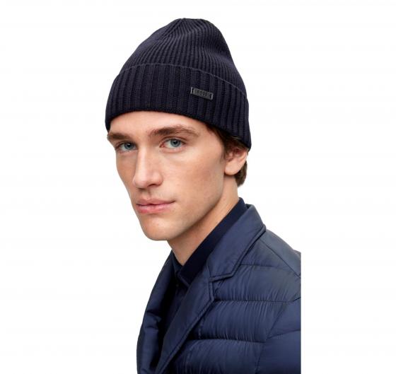 BOSS Berretto Uomo FATI 50495306 Lana Vergine Blu Scuro