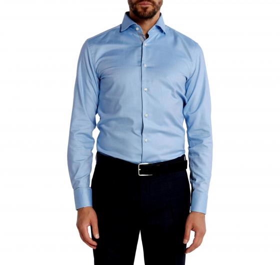 BOSS Camicia Uomo Slim Fit In Twill Di Cotone H-Hank Con Dettagli In Contrasto 50502652 Colore Celeste