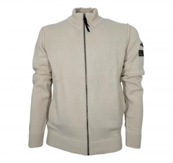 AERONAUTICA MILITARE Maglia Full Zip Uomo Con Patch Dedicate Al Mondo Dell'aeronautica MA1459 Colore Beige