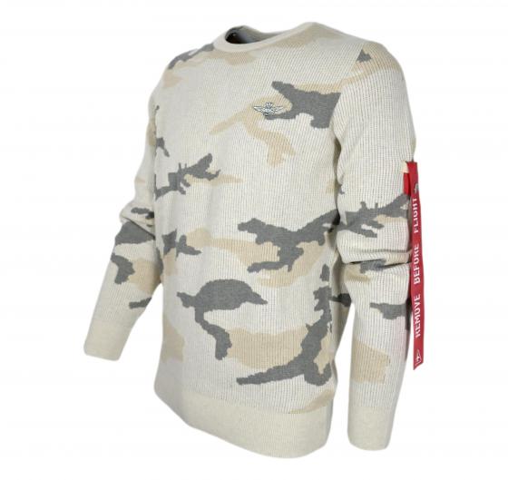 AERONAUTICA MILITARE Maglia Uomo Girocollo Con Fantasia Camoufalge 232MA1475L513 Colore Grigio Chiaro