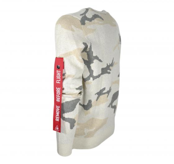 AERONAUTICA MILITARE Maglia Uomo Girocollo Con Fantasia Camoufalge 232MA1475L513 Colore Grigio Chiaro