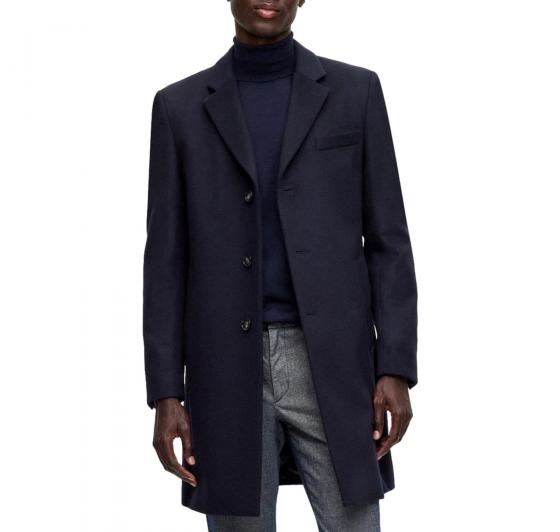 BOSS Cappotto Uomo Slim Fit in Lana Vergine e Cashmere H-Hyde-234 50502327 Blu