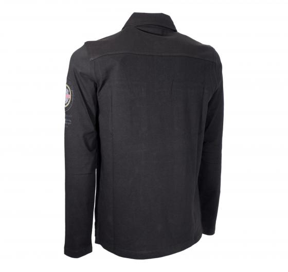 AERONAUTICA MILITARE Polo Uomo Manica Lunga Con Patch Legate Al Mondo Dell'aeronautica PO1720 Colore Nero