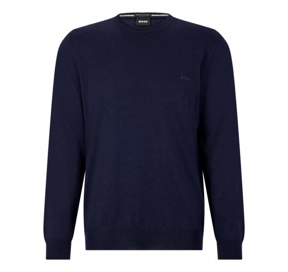 HUGO BOSS Maglia Uomo Girocollo In Pura Lana BOTTO-L 50476364 Colore Blu