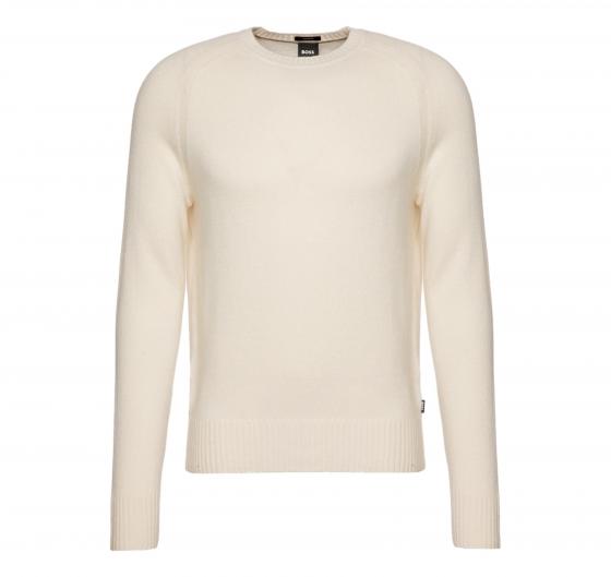 BOSS Maglione Uomo Regular Fit In Puro Cashmere Maglio 50500668 Colore Bianco