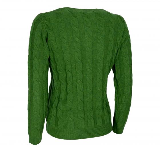 CASHMERE COMPANY Girocollo Treccia Donna In Cashmere e Lana ID204112 124 MADE IN ITALY Colore Verde