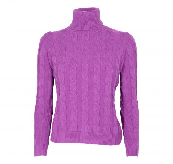 CASHMERE COMPANY Dolcevita Treccia Donna ID203114 1232 Cashmere e Lana Viola