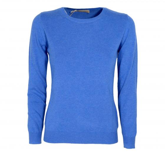 CASHMERE COMPANY Maglia Donna Girocollo In Cashmere e Lana ID204116 1224 Colore Bluette