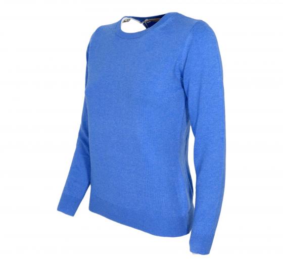 CASHMERE COMPANY Maglia Donna Girocollo In Cashmere e Lana ID204116 1224 Colore Bluette