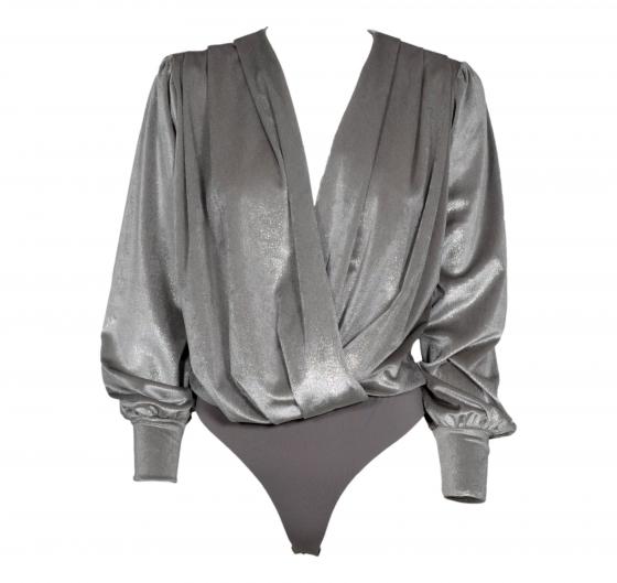MDM Mademoiselle Du Monde Body Donna Manica Lunga Articolo MDM75 Colore Grigio