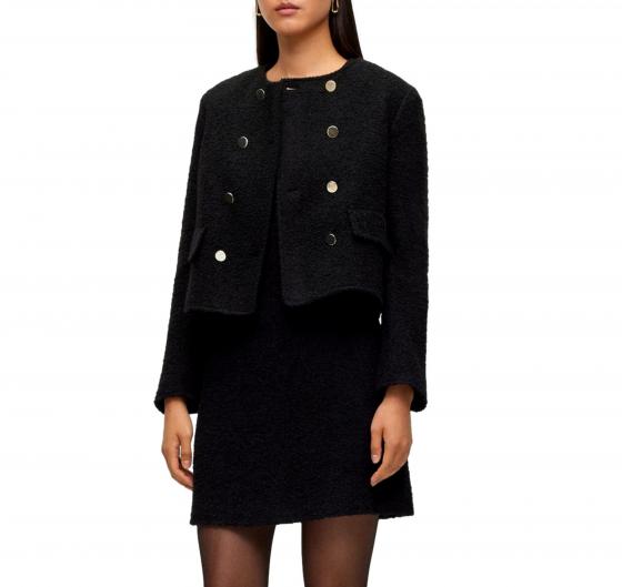 BOSS Abito Donna Slim Fit in Tweed con Tasche con Bottoni Docanah 50500816 Nero