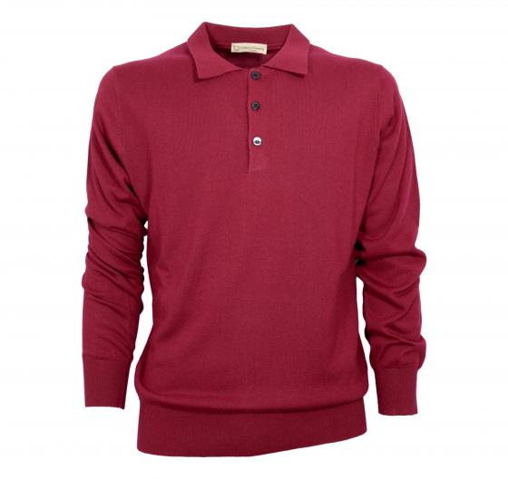 CASHMERE COMPANY Maglia Uomo Modello Polo In Lana e Cashmere IU204907 157 Colore Bordeaux