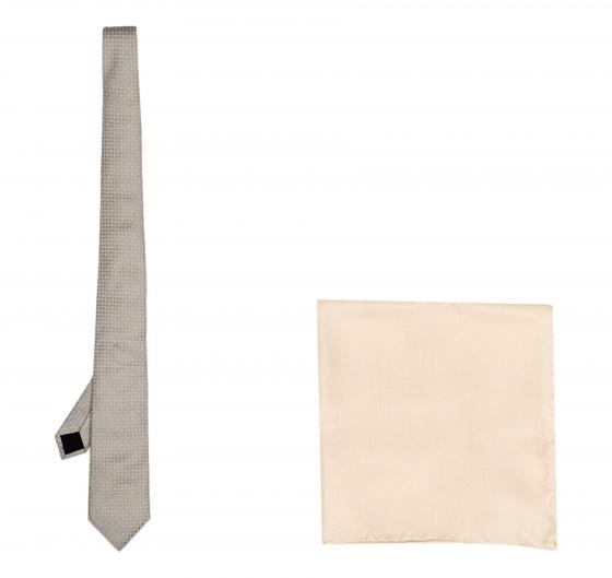 BOSS Set Uomo Con Cravatta E Pochette In Seta Jacquard Con Micromotivo H-SET TIE-PKT SQ-232 - 50492257 Grigio oro