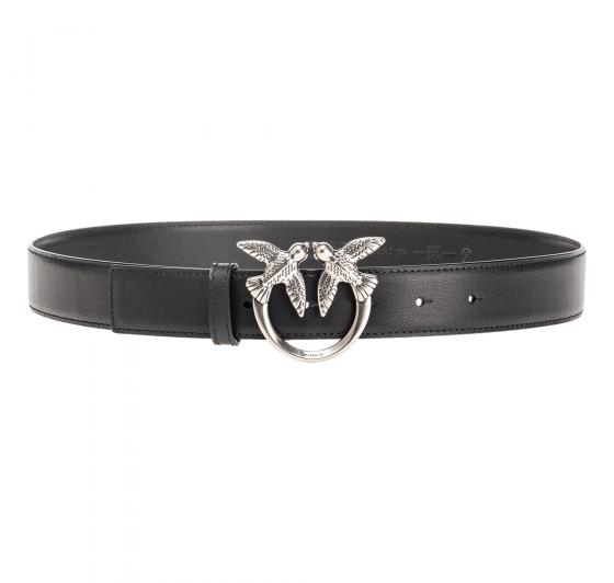 PINKO Cintura Donna Love Berry Simply Belt H3 100125 Z99O Fibbia Argento Colore Nero