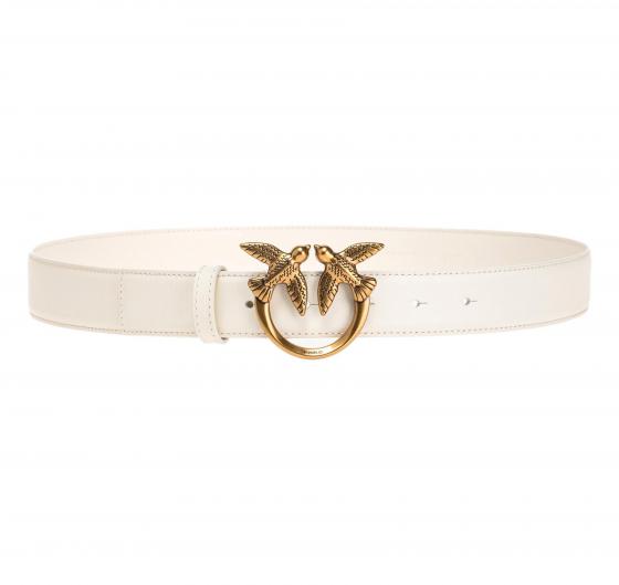 PINKO Cintura Donna Love Berry Simply Belt H3 Fibbia Oro 100125 Colore Bianco Z14Q
