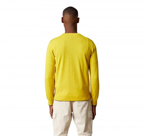 AERONAUTICA MILITARE Maglia Girocollo Uomo Casual E Versatile In Pura Lana MA1388 Colore Giallo