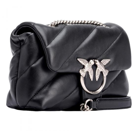 PINKO Borsa Donna Love Puff Mini Logo Argento 100039 CL Z99O Colore Nero