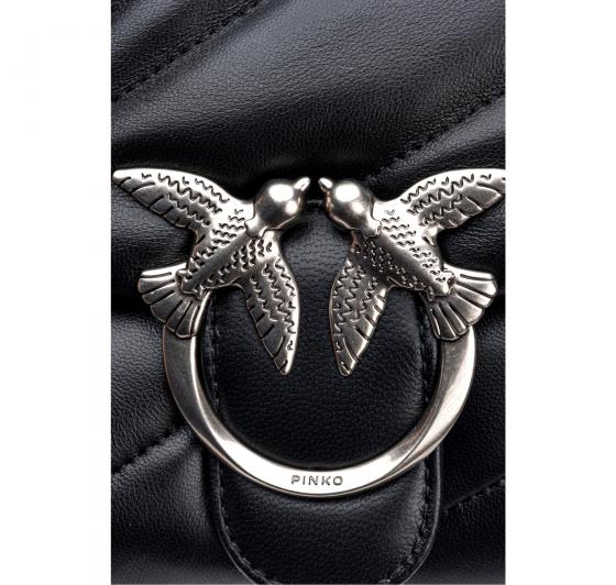 PINKO Borsa Donna Love Puff Mini Logo Argento 100039 CL Z99O Colore Nero