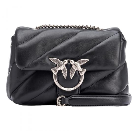 PINKO Borsa Donna Love Puff Mini Logo Argento 100039 CL Z99O Colore Nero