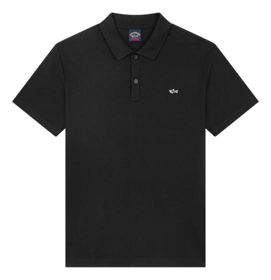 PAUL SHARK Polo Uomo Cotone Organico Pique Con Shark Badge C0P1013 011 Colore Nero
