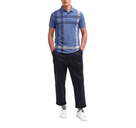 BARBOUR Polo Uomo Blaine Oversized Tartan MML1117BL15 Colore Blu Chambray