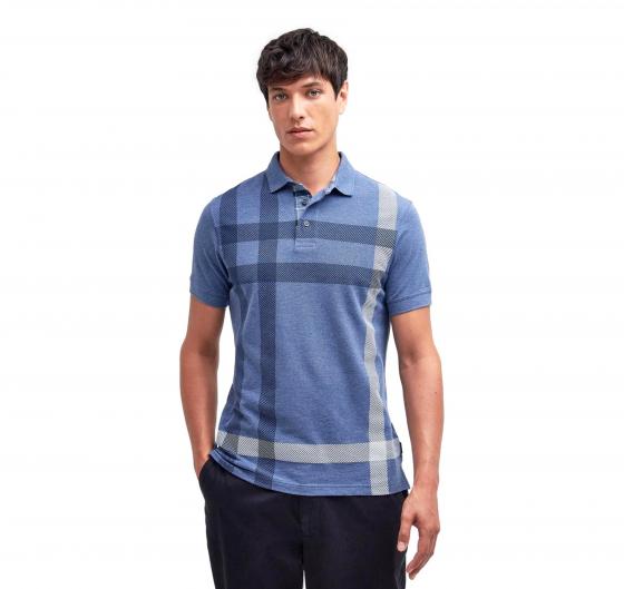 BARBOUR Polo Uomo Blaine Oversized Tartan MML1117BL15 Colore Blu Chambray