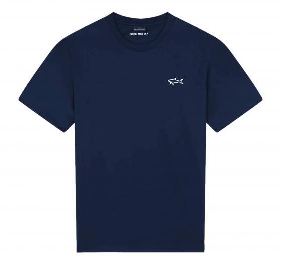PAUL SHARK T-SHIRT In Poliestere Con Stampa Reflex SAVE THE SEA 24411095 Colore Blu