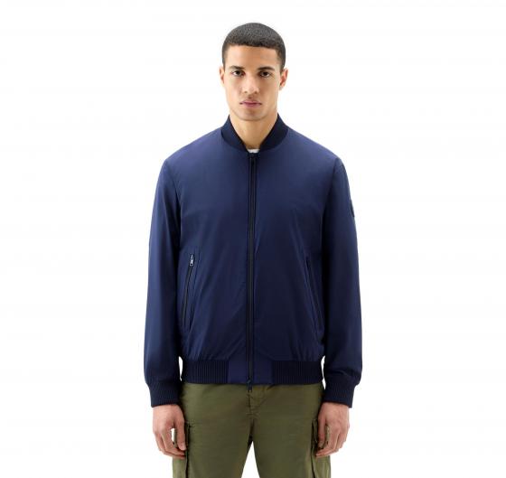 WOOLRICH Bomber in Nylon Elasticizzato Con Finitura Opaca cfwoou0893mrut3107 Maritime Blue