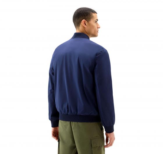 WOOLRICH Bomber in Nylon Elasticizzato Con Finitura Opaca cfwoou0893mrut3107 Maritime Blue