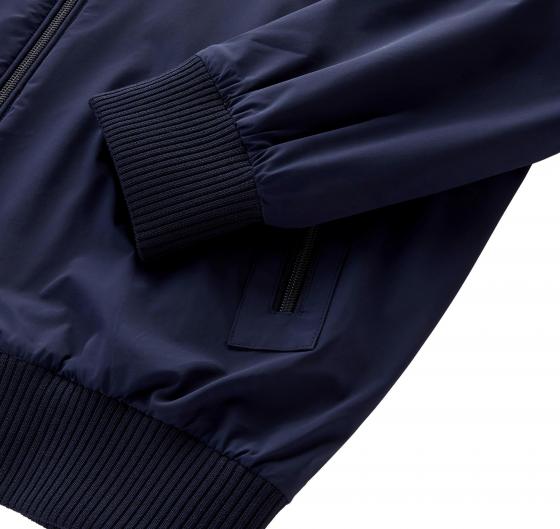 WOOLRICH Bomber in Nylon Elasticizzato Con Finitura Opaca cfwoou0893mrut3107 Maritime Blue
