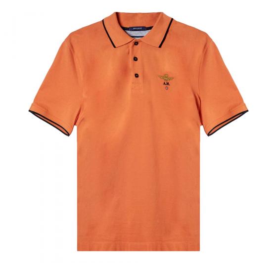 AERONAUTICA MILITARE Polo Basica in Cotone a Manica Corta PO1308 Colore Arancione