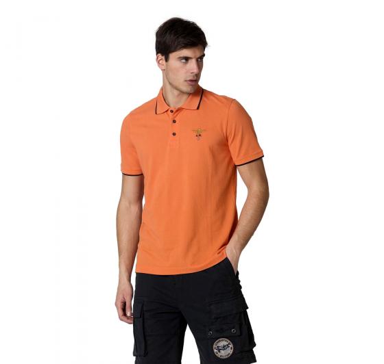 AERONAUTICA MILITARE Polo Basica in Cotone a Manica Corta PO1308 Colore Arancione