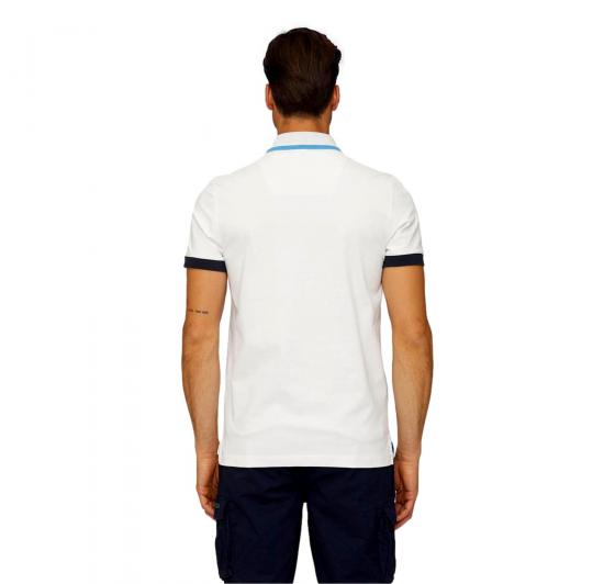 AERONAUTICA MILITARE Polo in Pique' Con Sottocollo Jacquard PO1761 Colore Bianco