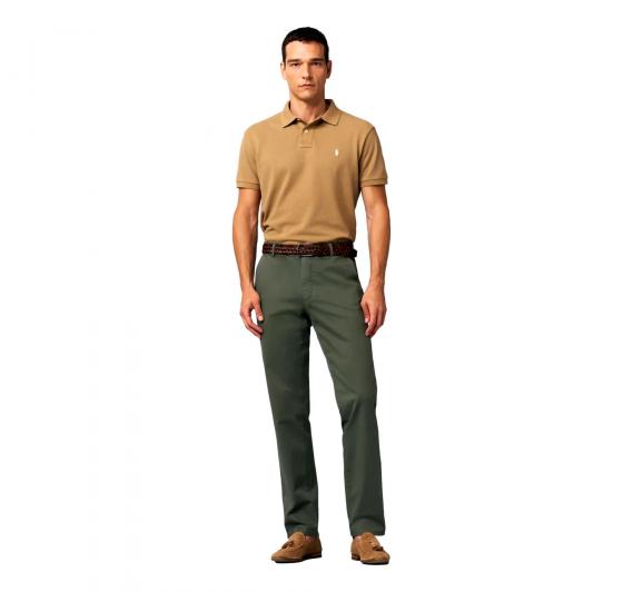 MEYER Pantalone Uomo Fine Micro Print Perfect Fit Modello Oslo 1-5055/26 Colore Oliva